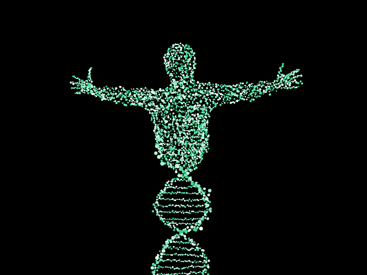 rappresentazione malattie metaboliche ereditarie: busto di uomo su elica di dna