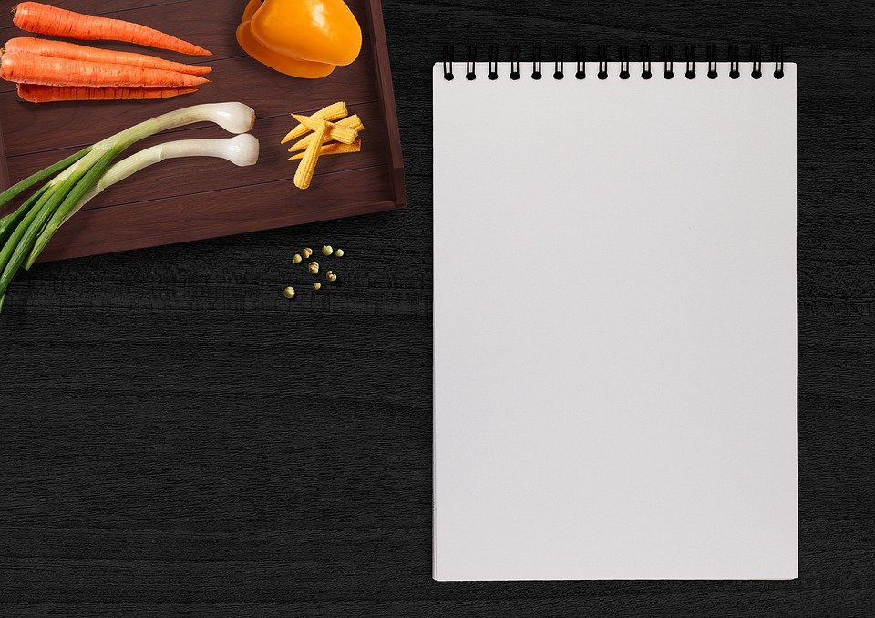 Un menù con pagine bianche da scrivere