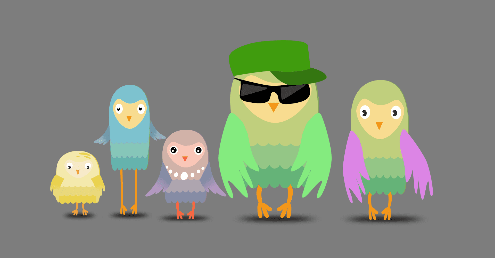 disegno di diversi animali vestiti