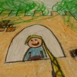 il disegno di una principessa chiusa in un castello che lascia cadere la lunga treccia per essere salvata